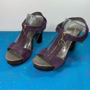 MIA Women's Hippe leather Suede purple Platform Heels Size 8.5M